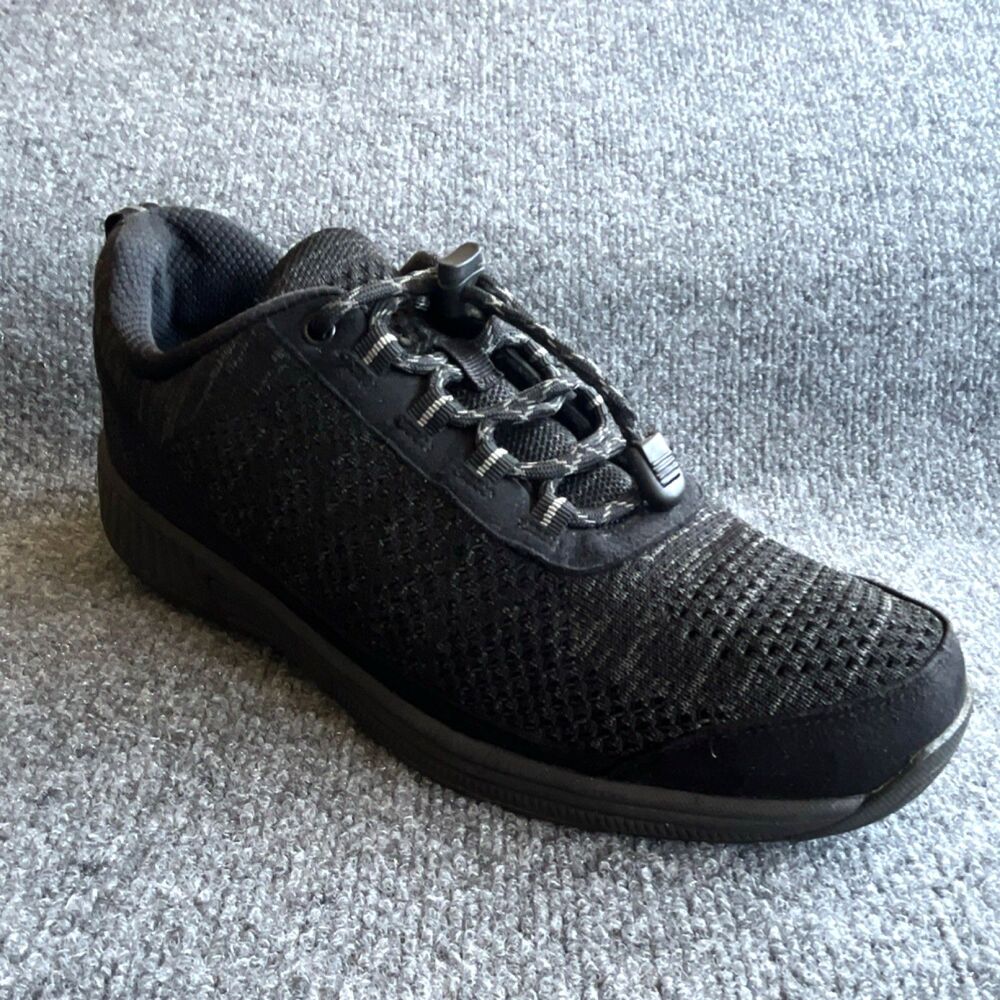 Orthofeet Lava No Tie Men's Black Athletic Sneaker Size 11 D Low Top Knit